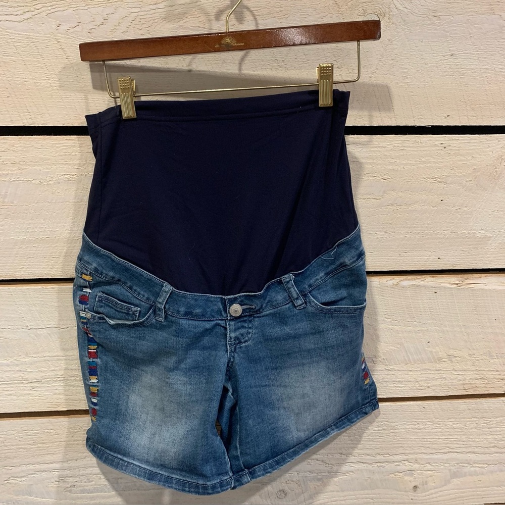 THYME MATERNITY | Jean Shorts With Maternity Panel | Sz S